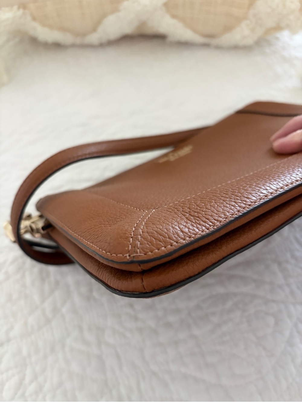 Kate Spade Lena Leather Crossbody Bag in Cognac Brown - Picture 5 of 11